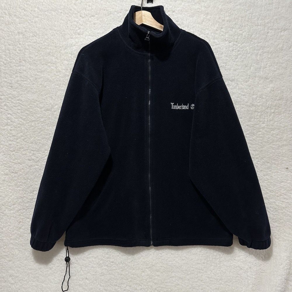 Timberland PERFORMANCE Vintage Navy Blue Full Zip Fleece Sweater‎ Jacket Size XL